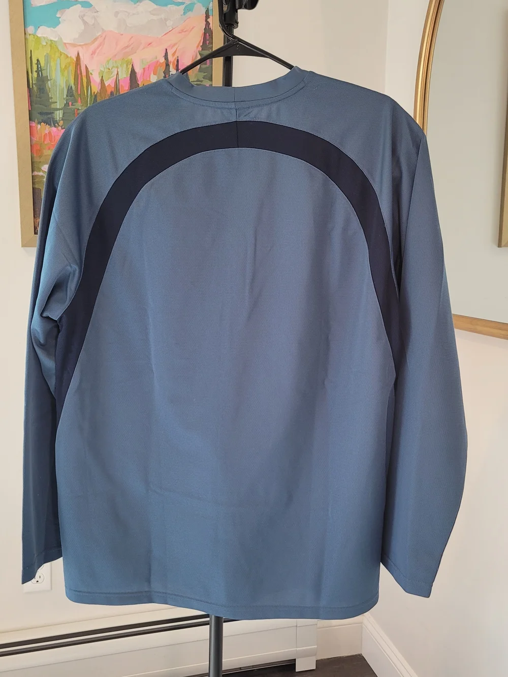NIKE Long Sleeve Dri-FIT Crew Neck Shirt Slate Blue Men's Size XL